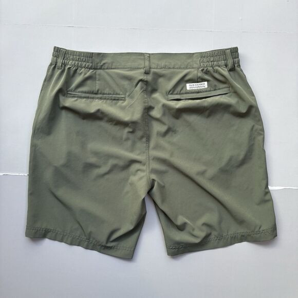 Fair Harbor Midway Shorts Men 38 Golf Performance Stretch Green Elastic Waist - Picture 3 of 7